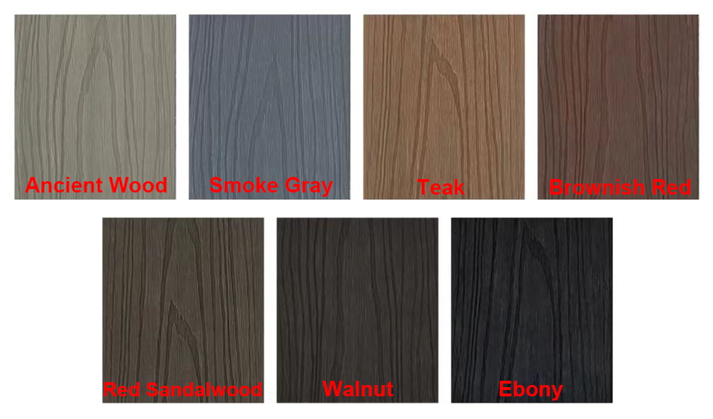 Necowood WPC Round Hole Composite Decking Brown Color Sample