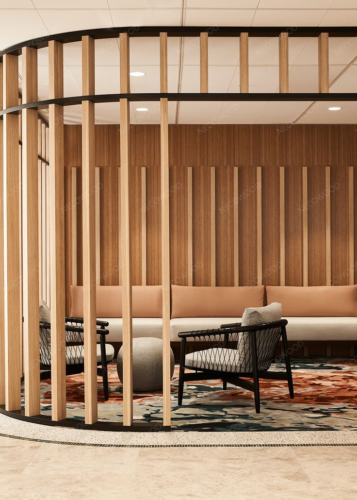 แอปพลิเคชั่นเพดาน WPC Baffle ของรีสอร์ทหรู Phu Quoc